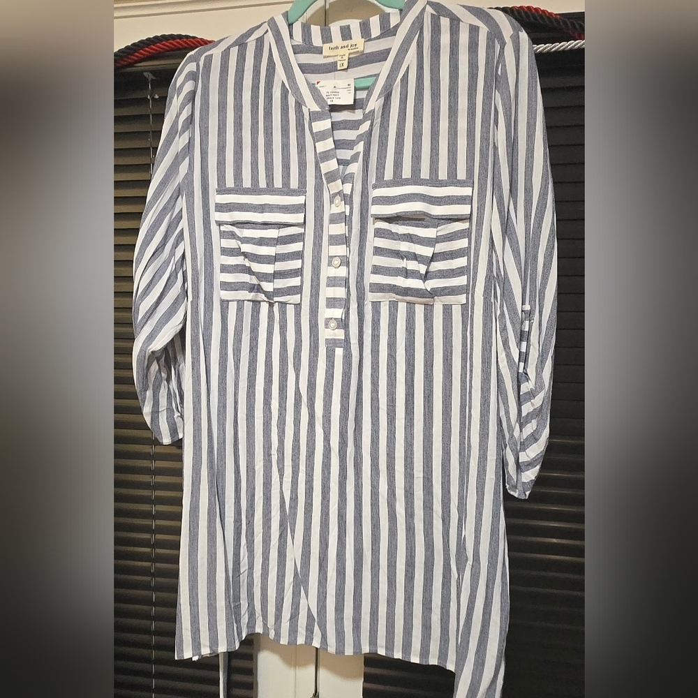 Women's Blue Striped Shirt